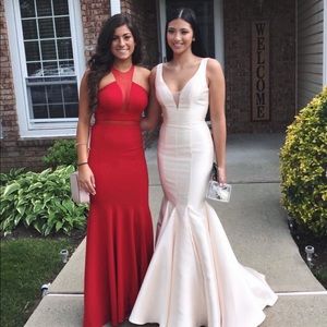 Champagne colored prom dress